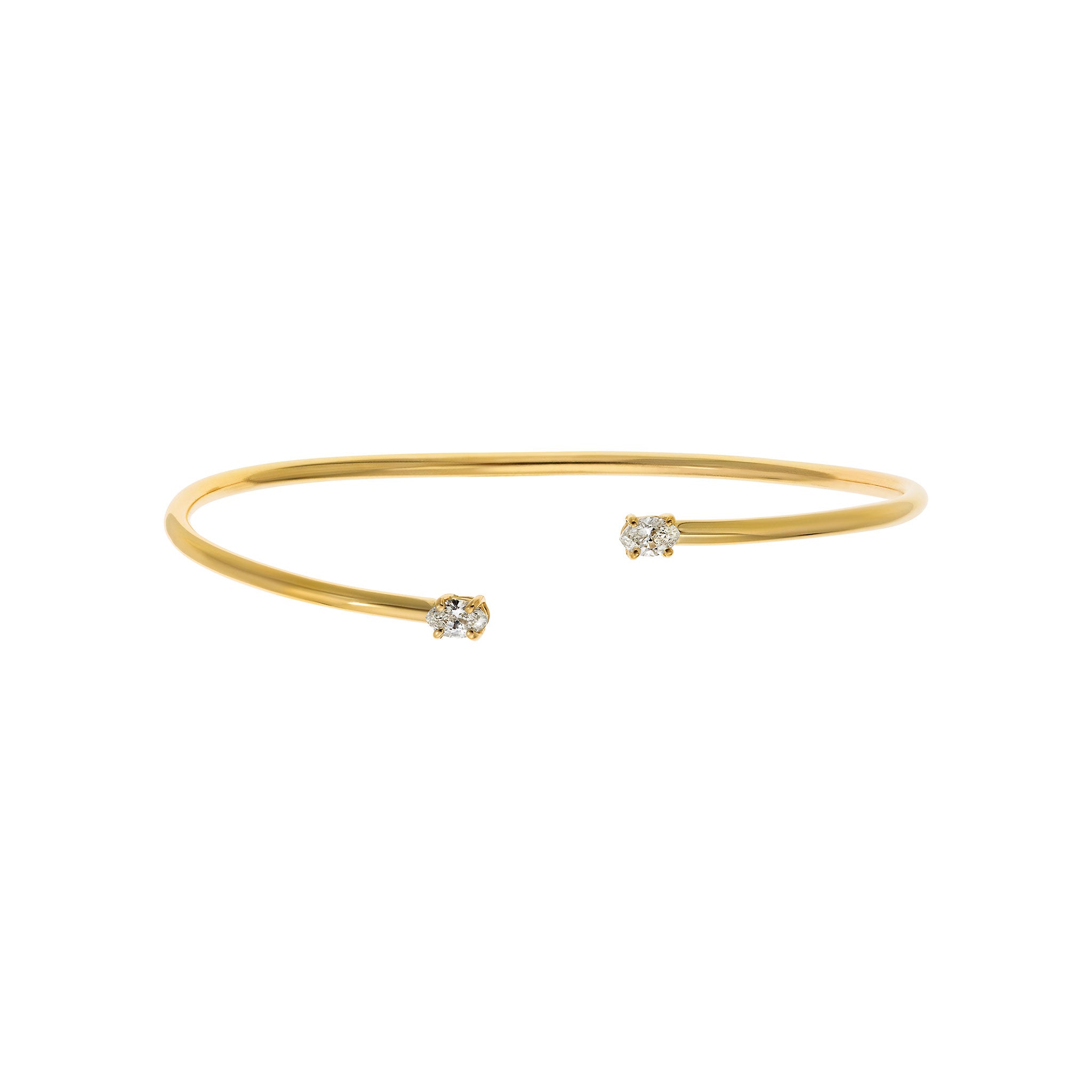 Bangle With Oval Diamonds | LeahJessica Jewelry